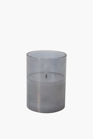 Glass Led Candle, 10cm
