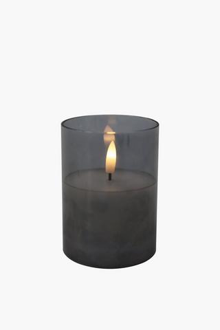 Glass Led Candle, 10cm