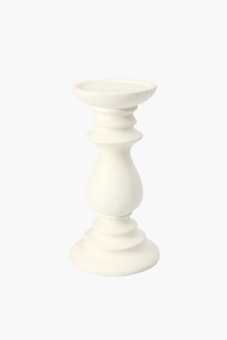 Carved Wood Candle Stick Medium
