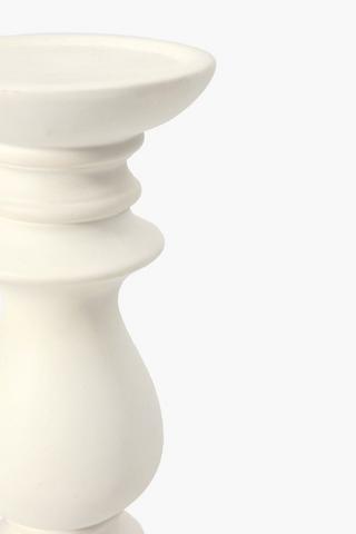 Carved Wood Candle Stick Medium