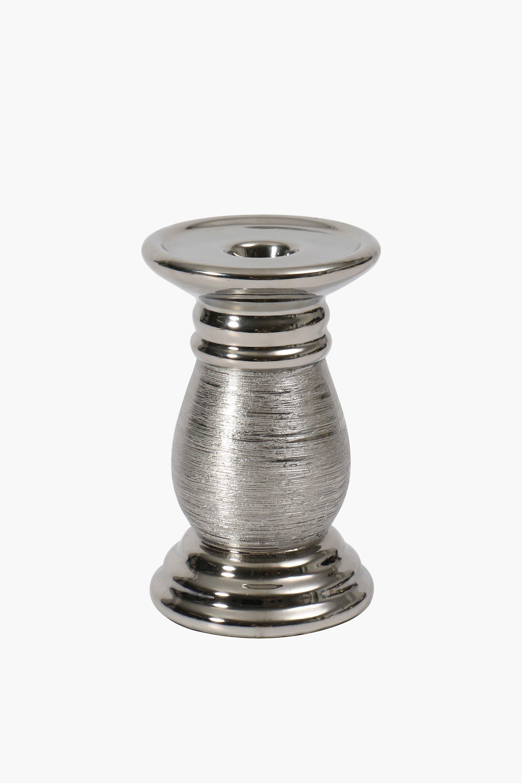 Ceramic Scratch Dinner Candle Holder 15cm