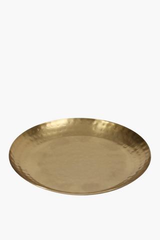 Beaten Metal Candle Plate, Large