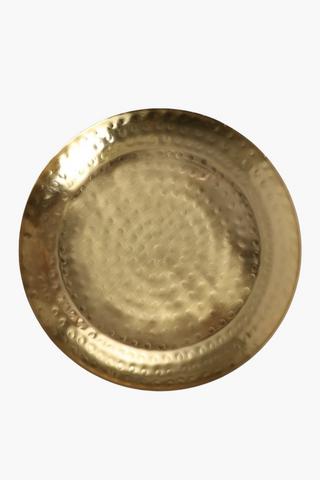 Beaten Metal Candle Plate, Large