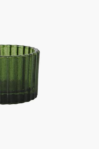Ribbed Glass Tealight Holder