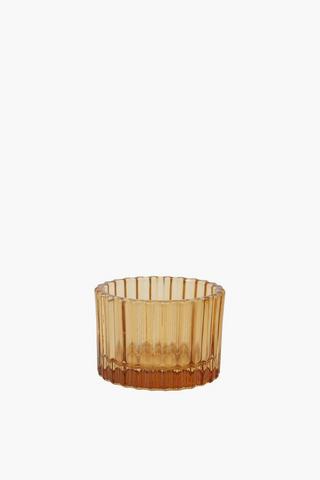 Ribbed Glass Tealight Holder