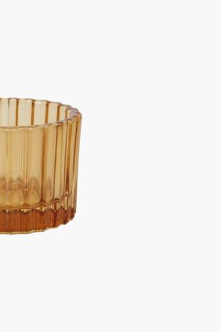 Ribbed Glass Tealight Holder