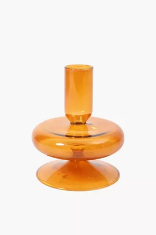 Squat Glass Candle Holder, Medium