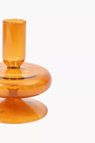 Squat Glass Candle Holder, Medium