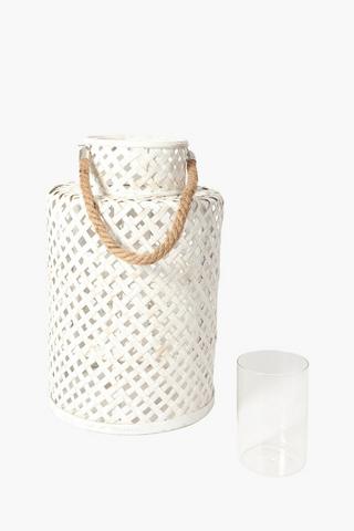 Cross Weave Metal Lantern