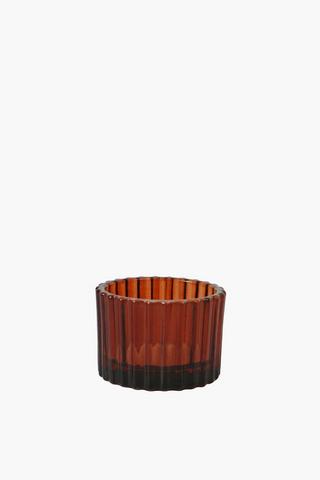 Ribbed Glass Tealight Holder