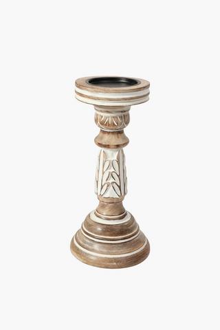Fleur Wooden Candle Holder, Large