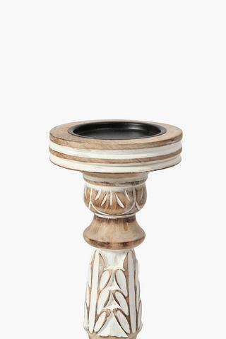 Fleur Wooden Candle Holder, Large