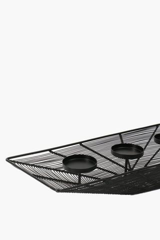 Metal Weave Multi-candle Holder, 70x22cm