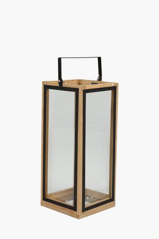 Wood And Glass Lantern Medium