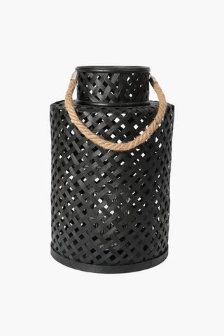 Cross Weave Metal Lantern