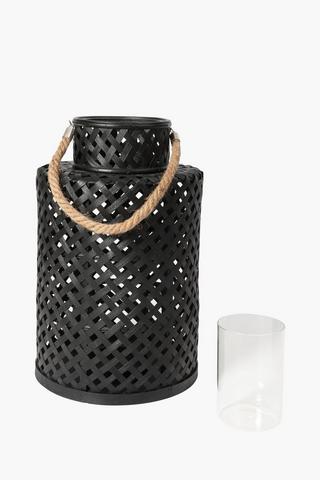 Cross Weave Metal Lantern