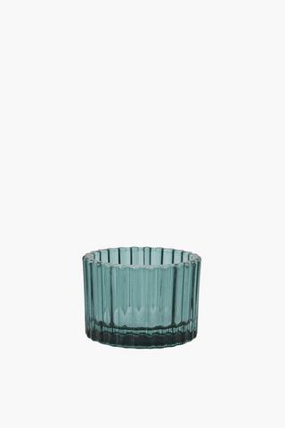 Ribbed Glass Tealight Holder