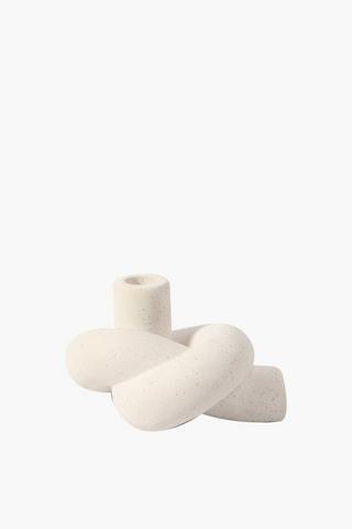 Ceramic Knot Candle Holder, 15x9cm