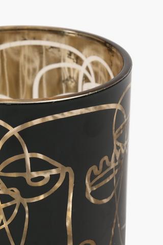 Glass Abstract Candle Holder, 10x13cm