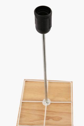 Wood Base Barrel Standing Lamp
