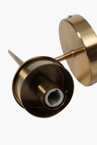 Brass Ribbed Glass Wall Lamp