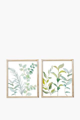2 Framed Leaves Wall Art