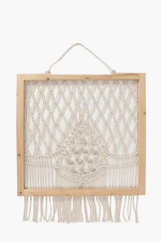 Macrame Knotted Hanging Wall Art, 50x50cm