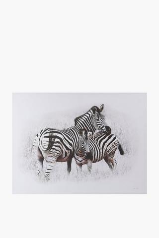 Zebra Duo Canvas Wall Art, 90x120cm