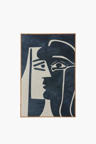 Framed Textured Face Canvas 40x60cm