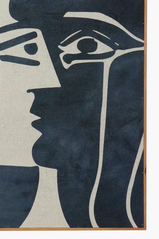 Framed Textured Face Canvas 40x60cm