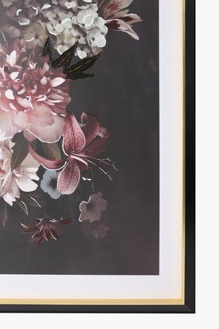 Deep Floral Framed Wall Art 90x120cm