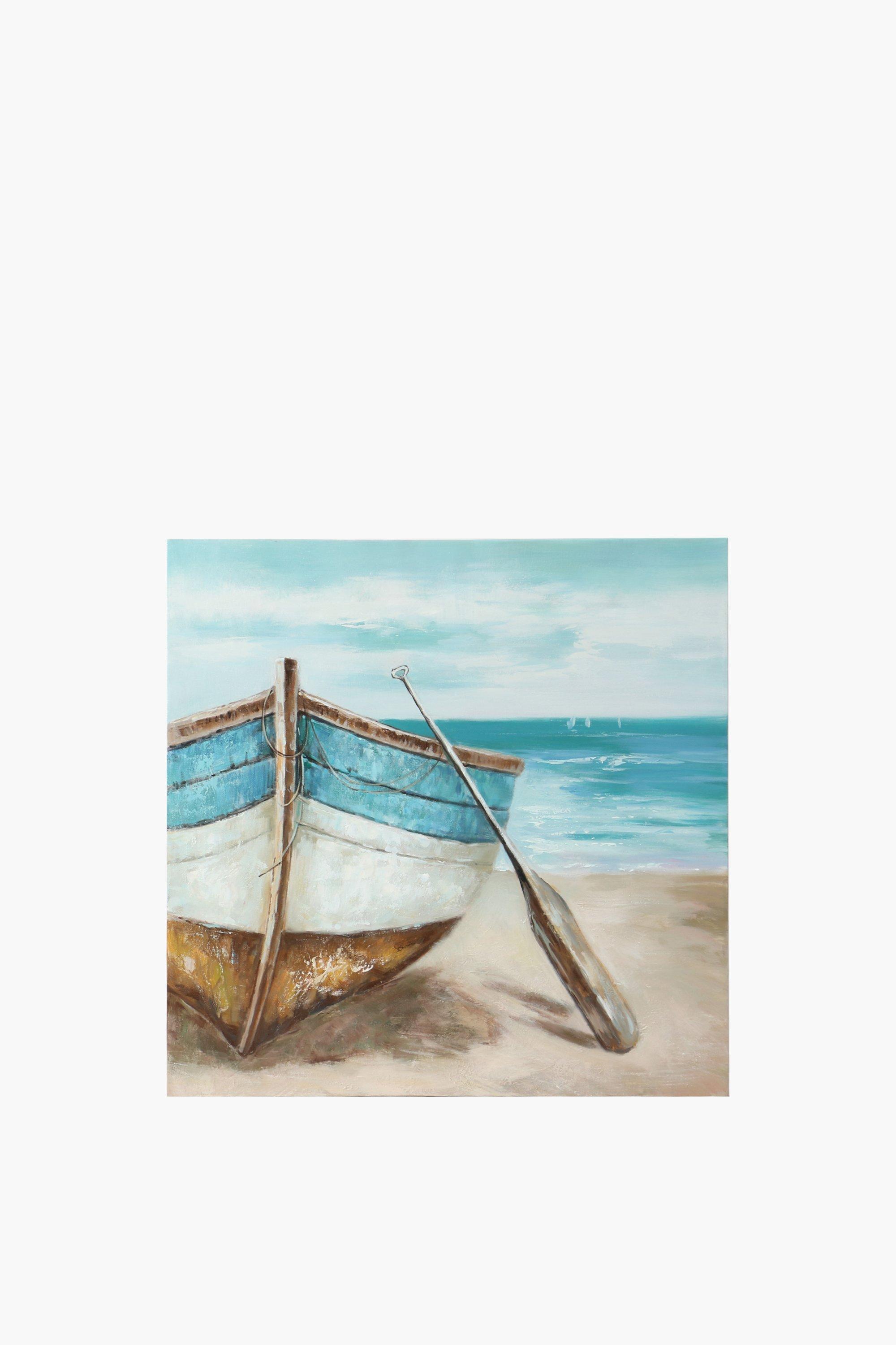 Coastal Boats Canvas, 60x60cm