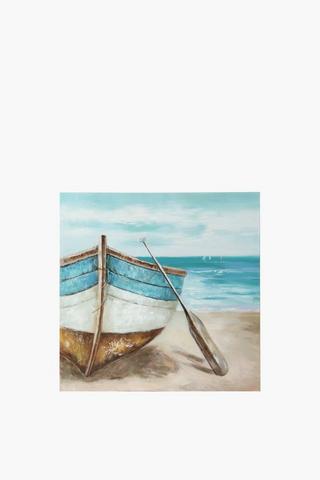 Coastal Boats Canvas, 60x60cm