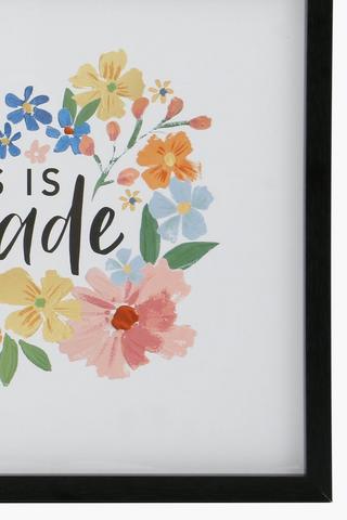 Framed Floral Script 40x60cm