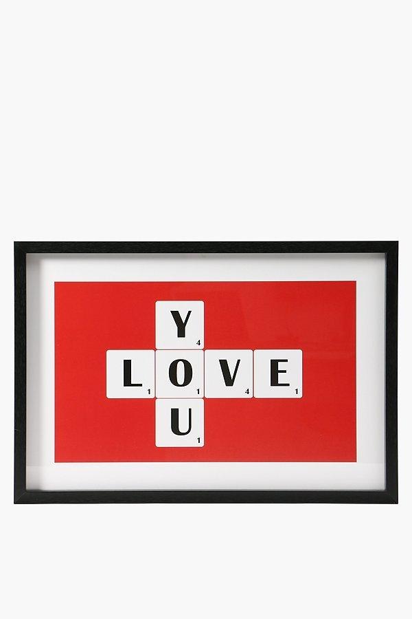 Glass Framed Love Script 40x60cm