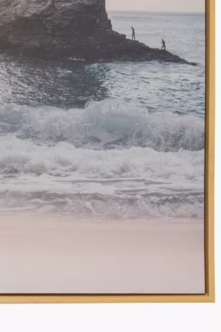 Framed Printed Rocky Sea 40x60cm Wall Art