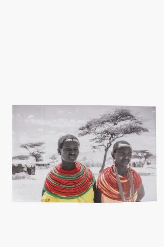 Printed Tribal Girls Wall Art, 60x90cm
