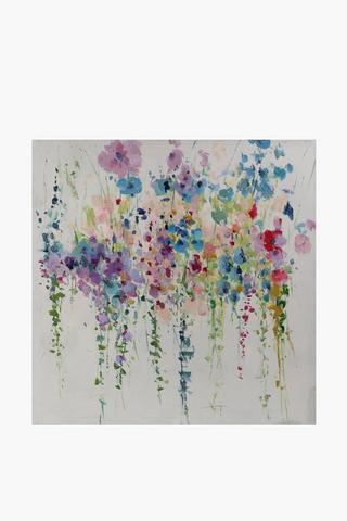 Hand Painted Colour Drop Canvas, 100x100cm