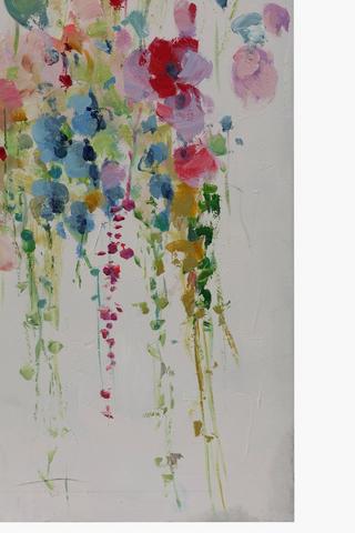 Hand Painted Colour Drop Canvas, 100x100cm