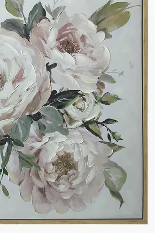Framed Embossed Floral, 100x100cm
