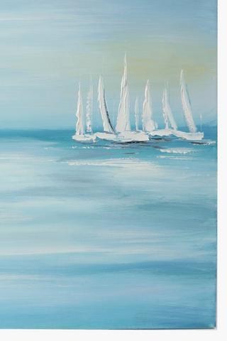 Coastal Boats Canvas, 60x60cm