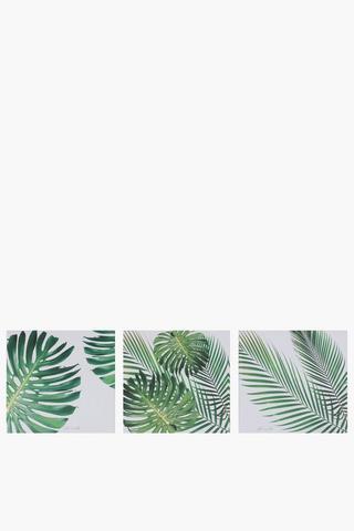 3 Piece Tropical Leaf Wall Art Set