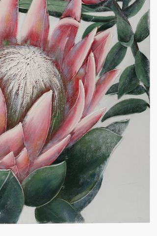 Hand-painted Protea Canvas, 120x90cm