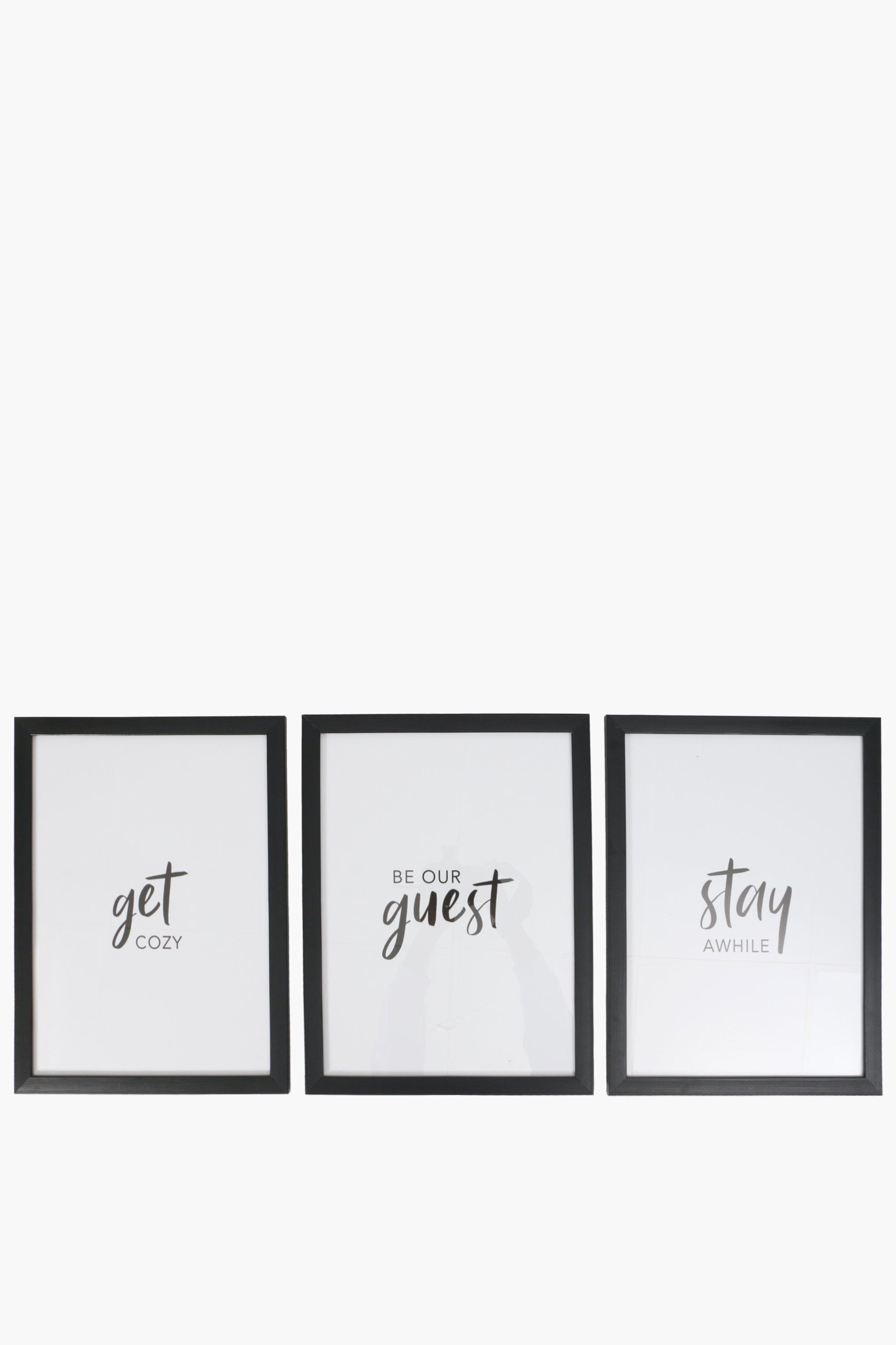 3 Piece Script Framed Wall Art
