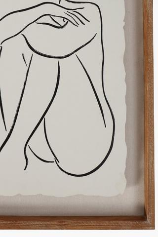 Sitting Line Drawn Framed Wall Art