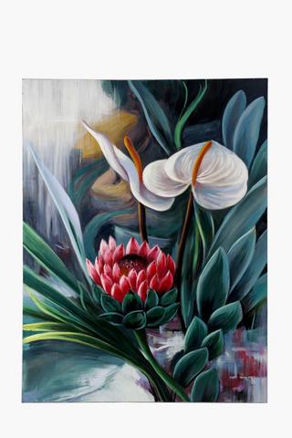 Elegant Protea Canvas Wall Art, 90x120cm