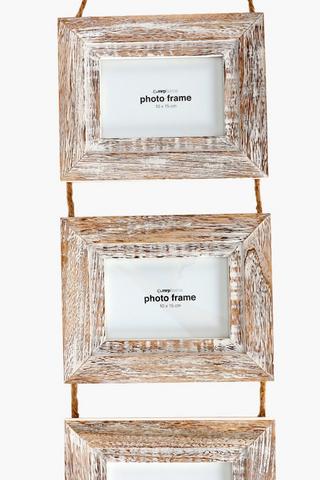 Washed Light Wood Hanging Photo Frame