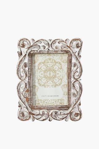 Vintage Carved Wooden Frame, 12x17cm