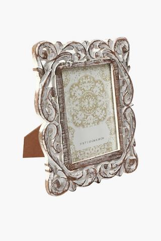 Vintage Carved Wooden Frame, 12x17cm