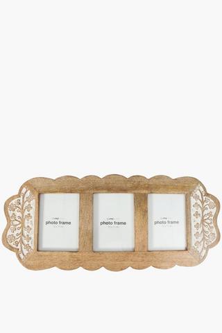 Handcarved Wood Multi Frame